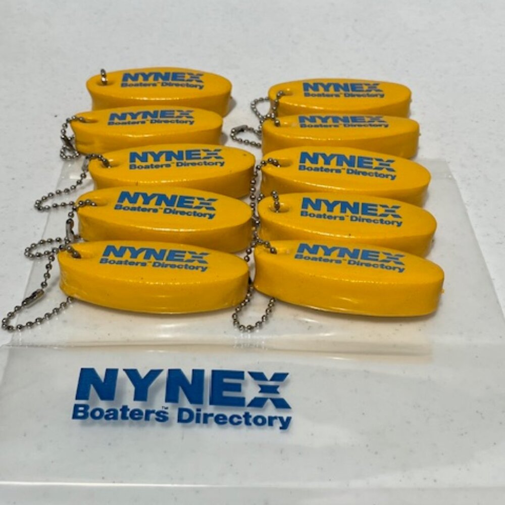 VTG 80's NYNEX Boaters' Directory Vinyl Coated Floating Keychains 10 PIECES